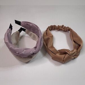 Elegant Set of 3 Lavender, Cream & Gold Headbands